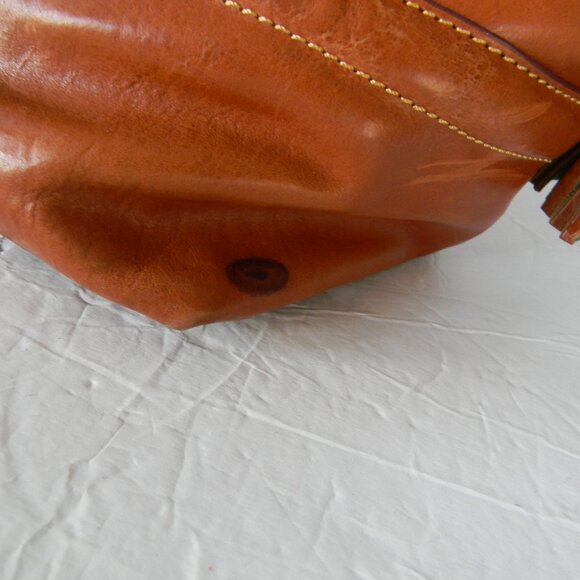 DOONEY & BOURKE FLORENTINE NATURAL TAN LEATHER BUCKLEY BUCKET DRAWSTRING BAG - Picture 14 of 16